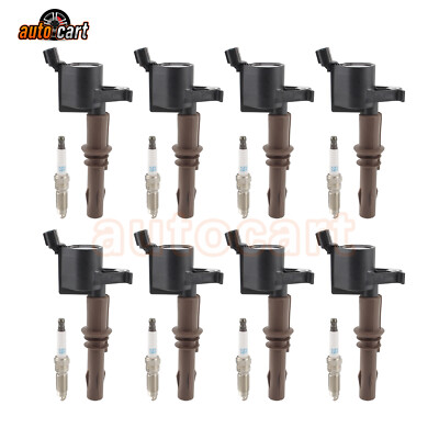 8Pack Heavy Duty Ignition Coils &Spark Plugs For Ford F150 4.6L 5.4L DG521 SP509