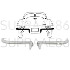 1963-67 Corvette C2 Rear Bumper Set Left Right Chrome 1963-67 Corvette C2 Rear Bumper Set Left Right Chrome