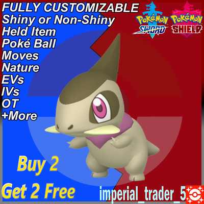 Pokémon Sword and Shield   Shiny Axew   W/ Best 6IV Customizable