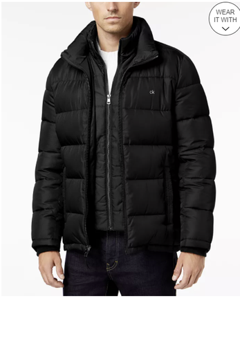 Calvin Klein Men's Full-Zip Puffer Coat, Created for Macy's - Black