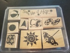 Stampin Up Some Like It Hot SUMMER BEACH Sun Beach Ball FLOWERS Sandals Umbrella