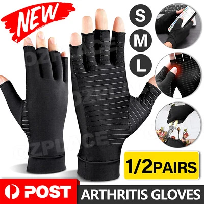 Arthritis Gloves compression copper Hand Wrist Brace Finger Pain Relief Support - image 1 of 4