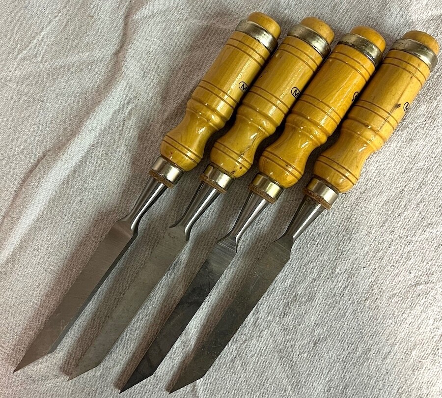 Mifer Boxwood Handled Mortising Chisels, set of 4 eBay