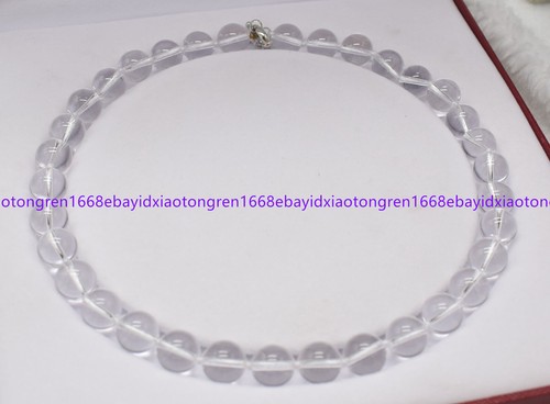 6/8/10/12mm Natural Clear Rock Crystal Quartz Round Gems Beaded Necklace 14-48' - Picture 10 of 12