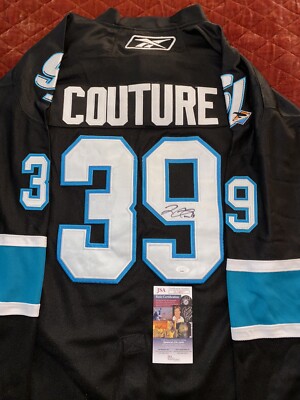 LOGAN COUTURE SIGNED SAN JOSE SHARKS REEBOK NHL PREMIER JERSEY JSA COA 