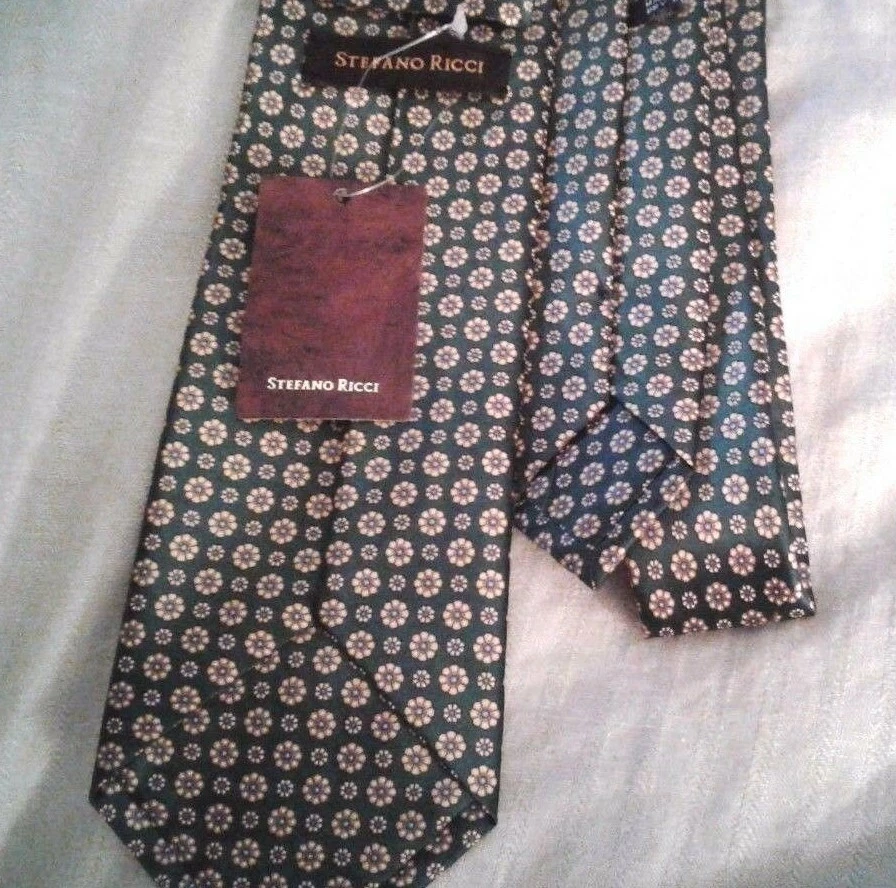  Corbata STEFANO RICCI 100 % seda clásica hecha a mano en Italia Foto 2 de 4