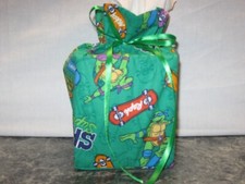 Ninja Turtles Skateboards green cotton fabric, handmade, square tissue box cover