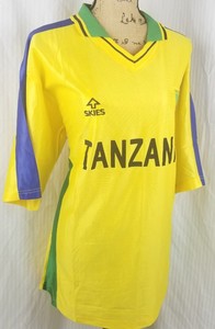 SKIES Tanzania Size XXL National Team Soccer Football Jersey Shirt Yellow Blue | eBay