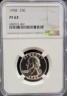 1958 25C Proof Washington Quarter NGC PF 67 90% Silver US Coin #67