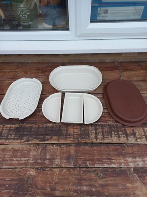 Vintage Tupperware Gemüse-/Reisdampfer oval 6 Stück 