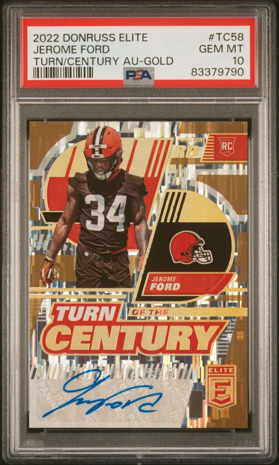 Jerome Ford Panini Donruss Elite Turn of the Century Autographs #TC58 Gold