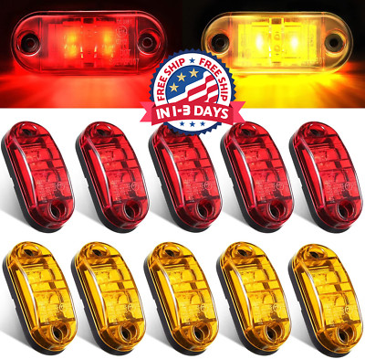 Luces Para Trailer LED Traila Remolques Camiones Truck Luz Leds Rojo y Ambar 10p