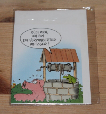 Uli Stein Folding Card 120 (79/120) Original 1980s, Circa 1989 Greeting Card