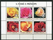 SAO TOME_147 2003 roses flowers ROTARY FLORA SHEET MNH