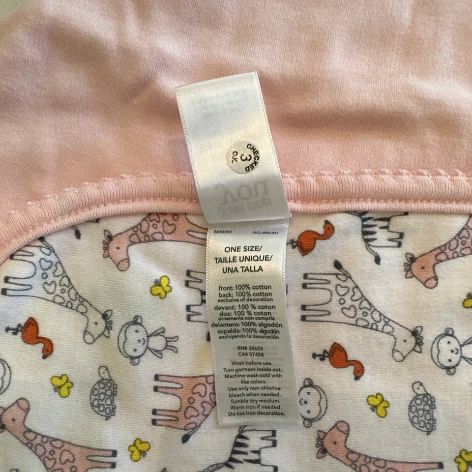 Carter's Just One You Plush Pink Baby Blanket Yellow Butterfly Giraffe Zebra - Image 3 of 4