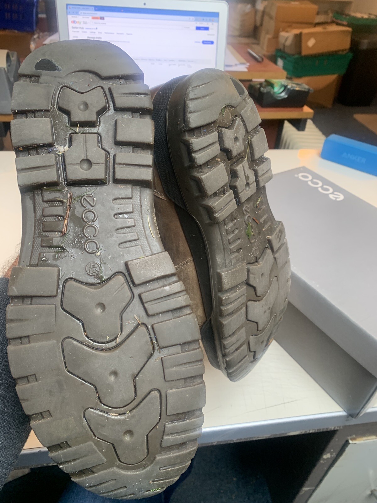 ECCO Track 6 Shoes GORE TEX UK9 Leather EU43 Brown Hiking Safety Shoe