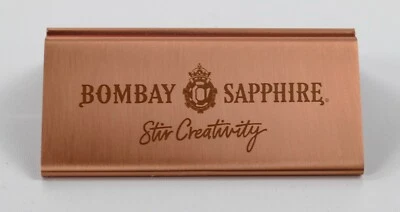 Bombay Sapphire Gin Tischkartenhalter Aufsteller Edelstahl Copper Deko 7288