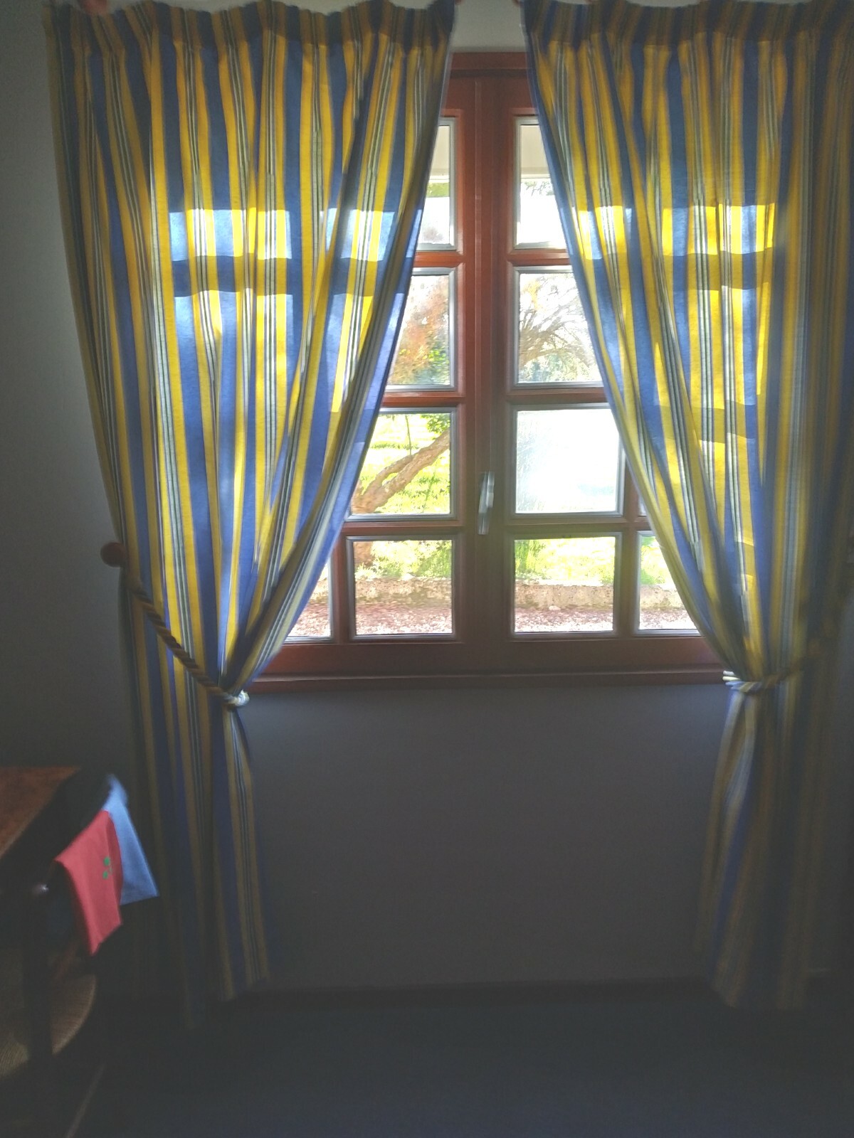 Paire de rideaux avec ruflette haut de gamme effet jacquard beige