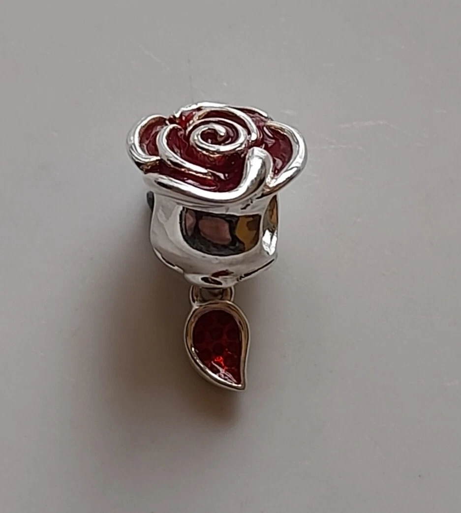 Rare Chamilia 925 belle s Rose beauty and the beast bracelet charm