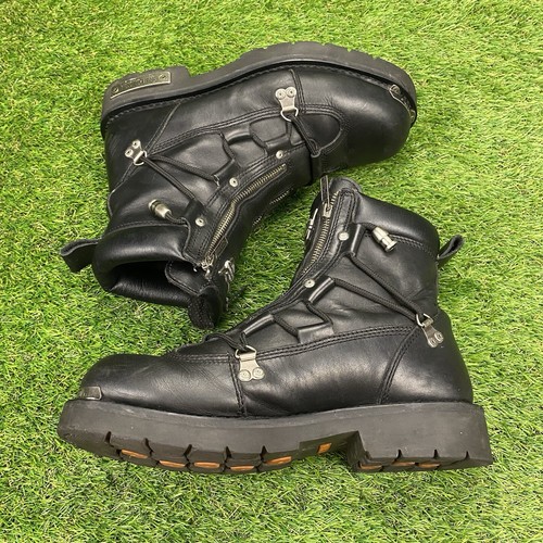 Harley-Davidson Brake Light Double Zip Boots Size 9.5 Leather Motorcycle 91680 - Picture 22 of 24