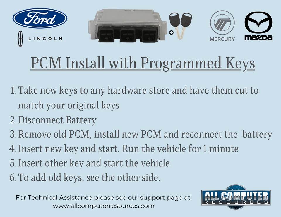 2005 Mercury Mountaineer 4.6L Engine Computer Programmed w/ Keys 4L2A-12A650-AFF Foto 2 de 4
