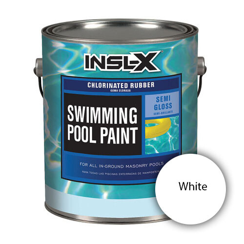 INSLX SemiGloss Chlorinated Rubber Swimming Pool Paint, White, 1 gal