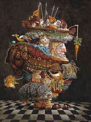 James Christensen '' The Burden of a Responsible Man  ''  #705/850 Mint COA Folder