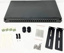 19" 1U 24 Port Fiber Patch Panel LC-UPC DX SM Kit Includes couplers Pigtails