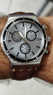 Swatch SR936sw Chronograph Stanless Steel - With Bezel 42MM Used  -Working