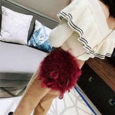Ladies Real Ostrich Feather Fur Shoulder Chain Bag Purse Handbag Party Cute New