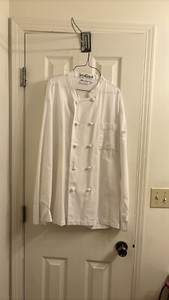 Chef Works Bordeaux Chef Coat Knot Closure White Kitchen Industrial Work Uniform