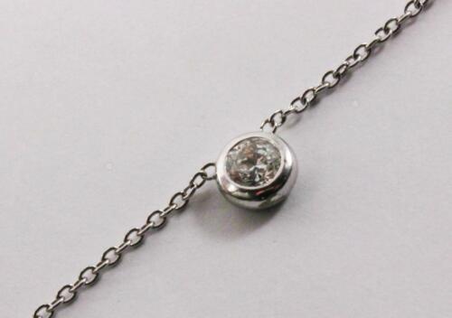 JUEGO DE COLLAR COLGANTE DE BISEL SOLITARIO DIAMANTE ORO BLANCO 14K MONEDA 0,5ctw ROBERTO - Imagen 4 de 12
