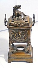 Antique Japanese Meiji Period Bronze Koro Censer with Foo Dog Finial — listing 3