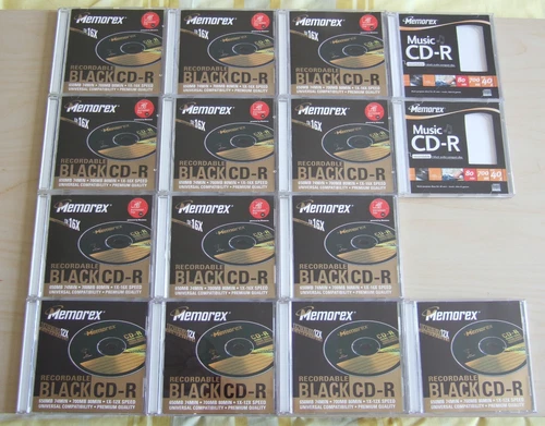 15 Empty Jewel Cases with Memorex CD-R inserts • Clear Tray • No Discs