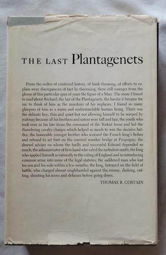 The Last Plantagenets Thomas B Costain 1962 1st Edition HC DJ England History - Picture 5 of 7