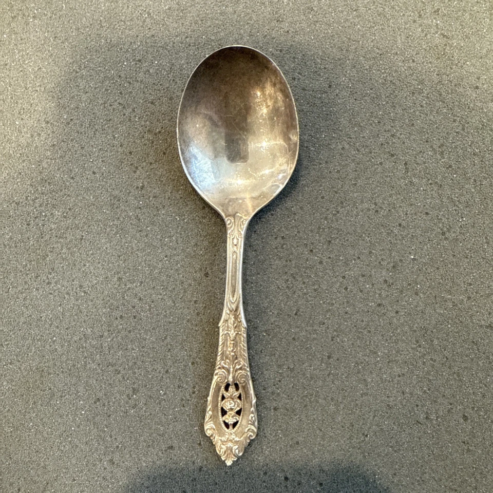 Wallace Rose Point Sterling Silver 4 1/2 Inch Baby Spoon - Image 2 of 4