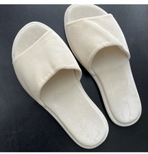 The Row Cream Women's Canal Slides Slipper in velvet 37 Quiet Luxury Minimal