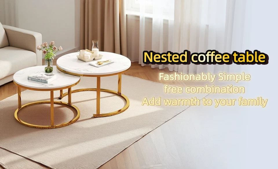 Mesa de centro de salón, mesa de centro combinada de 2 piezas Foto 4 de 4