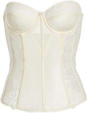 NWT DOMINIQUE 44F Colette Lace Corset Bridal Longline Bra 8949 Ivory 135720