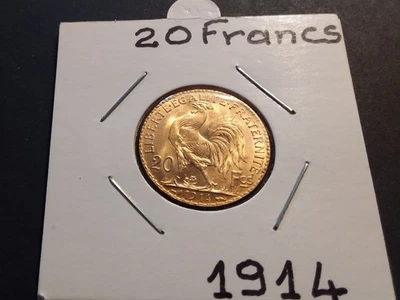 20  FRANCS  . OR  .  COQ  . 1914 . FDC  . - Photo 1/2