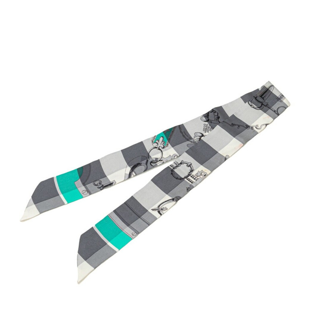 Hermes   Mors Et Gourmettes Vichy Anthracit Menthol Scarf Silk Women