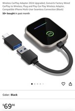 Wireless CarPlay Adapter 2024 Upgraded, 2 in 1 Wireless CarPlay Android Aut...