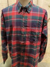 VTG Saks Fifth Avenue Men's 100 Cotton Large Button Shirt Red/Blue Plaid Large