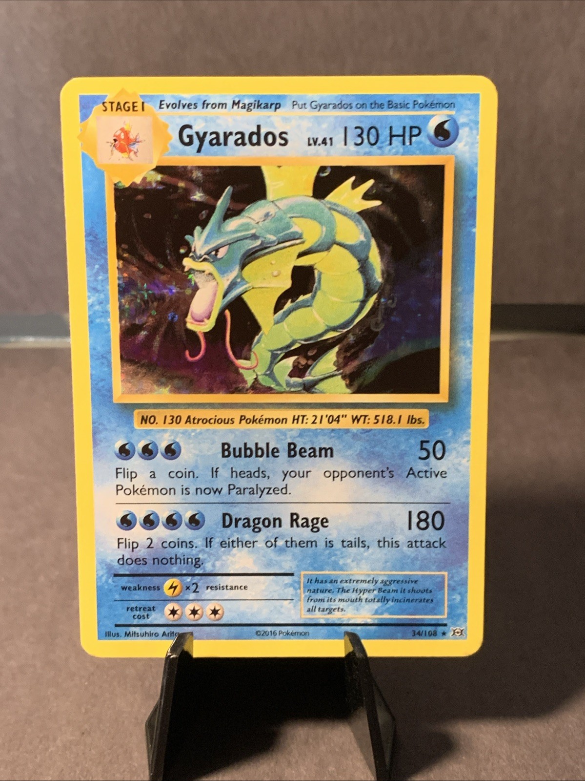 Pokémon TCG Gyarados #34/108 XY Evolutions Holo NM/M 2016
