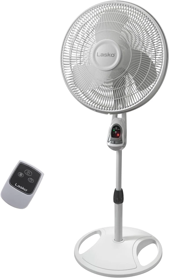 16-Inch Oscillating Adjustable Pedestal Stand Fan with Remote Control & Timer - Image 3 of 4