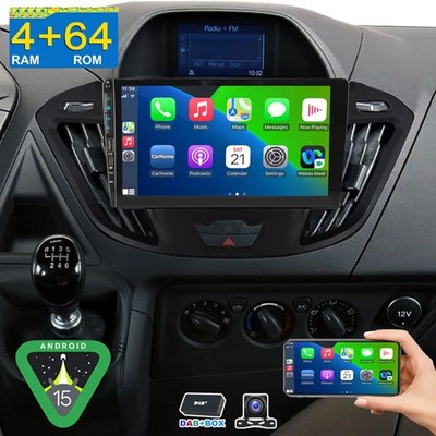 DAB+ Android 15 4+64G Autoradio Carplay GPS WIFI Für Ford Transit Custom 2013-21