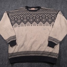 VTG Woolrich Sweater Mens 2XLT Nordic Print Snowflake Fair Isle Made in USA