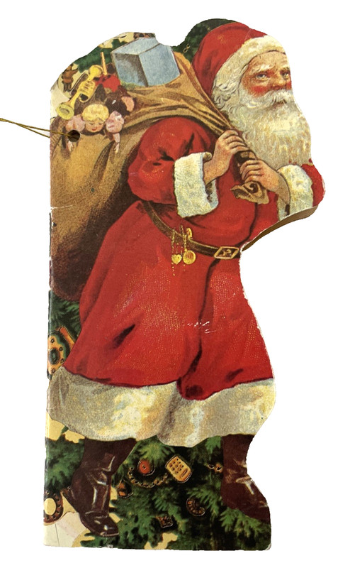 Vintage ~ A CHRISTMAS CAROL ~ Die-cut SANTA CLAUS Ornament Mini BOOK