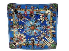 Foulard Hermès Kachina  , Hermes Kachina Multicolore Silk Scarf Rare