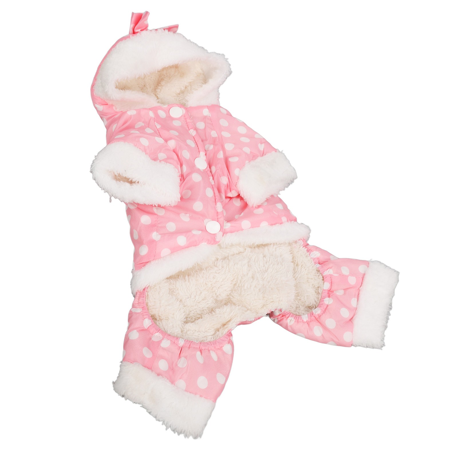 (Pink XL)Dog Winter Coat Warm Thickened Skin Friendly One Piece Hoodie Pet ▪